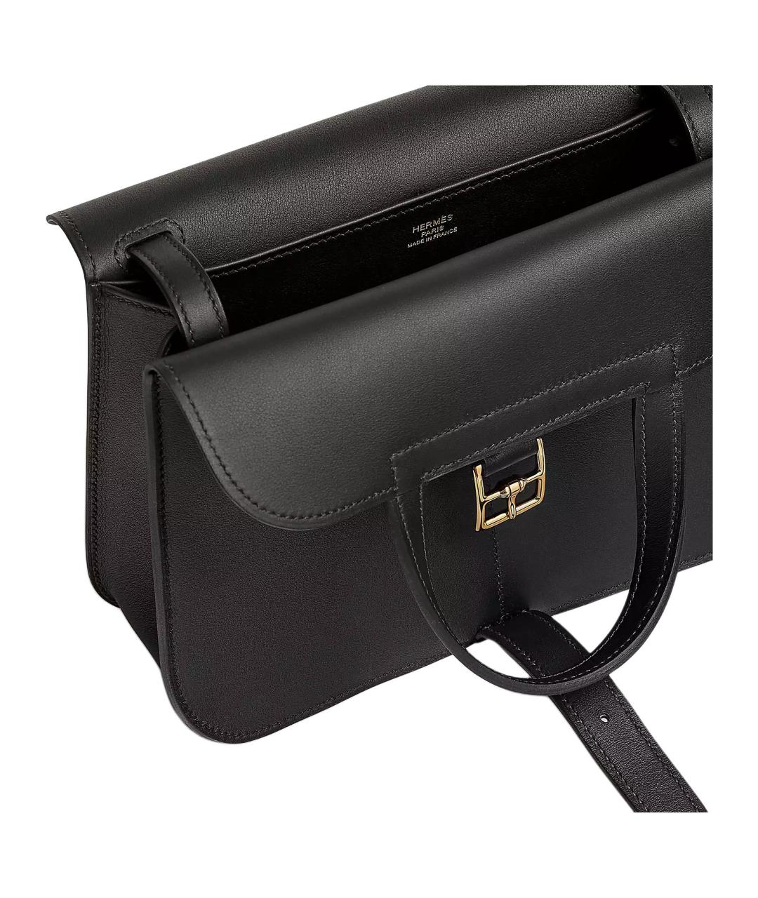 HERMES Черная кожаная сумка через плечо, фото 5