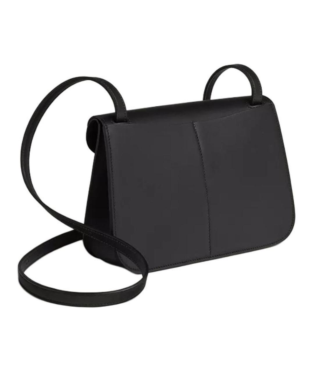 HERMES Черная кожаная сумка через плечо, фото 3