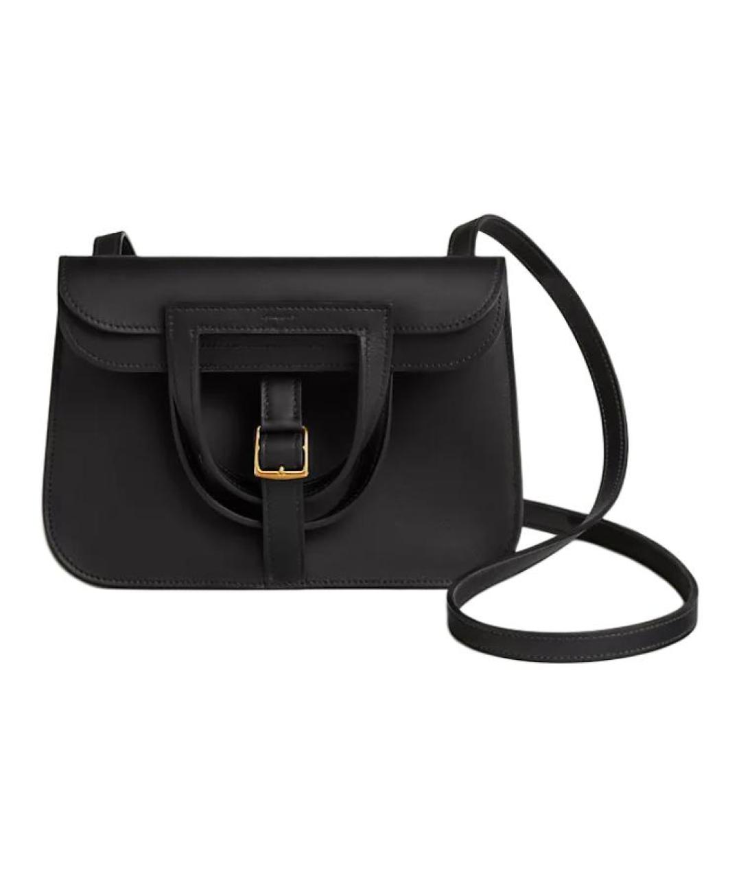 HERMES Черная кожаная сумка через плечо, фото 1