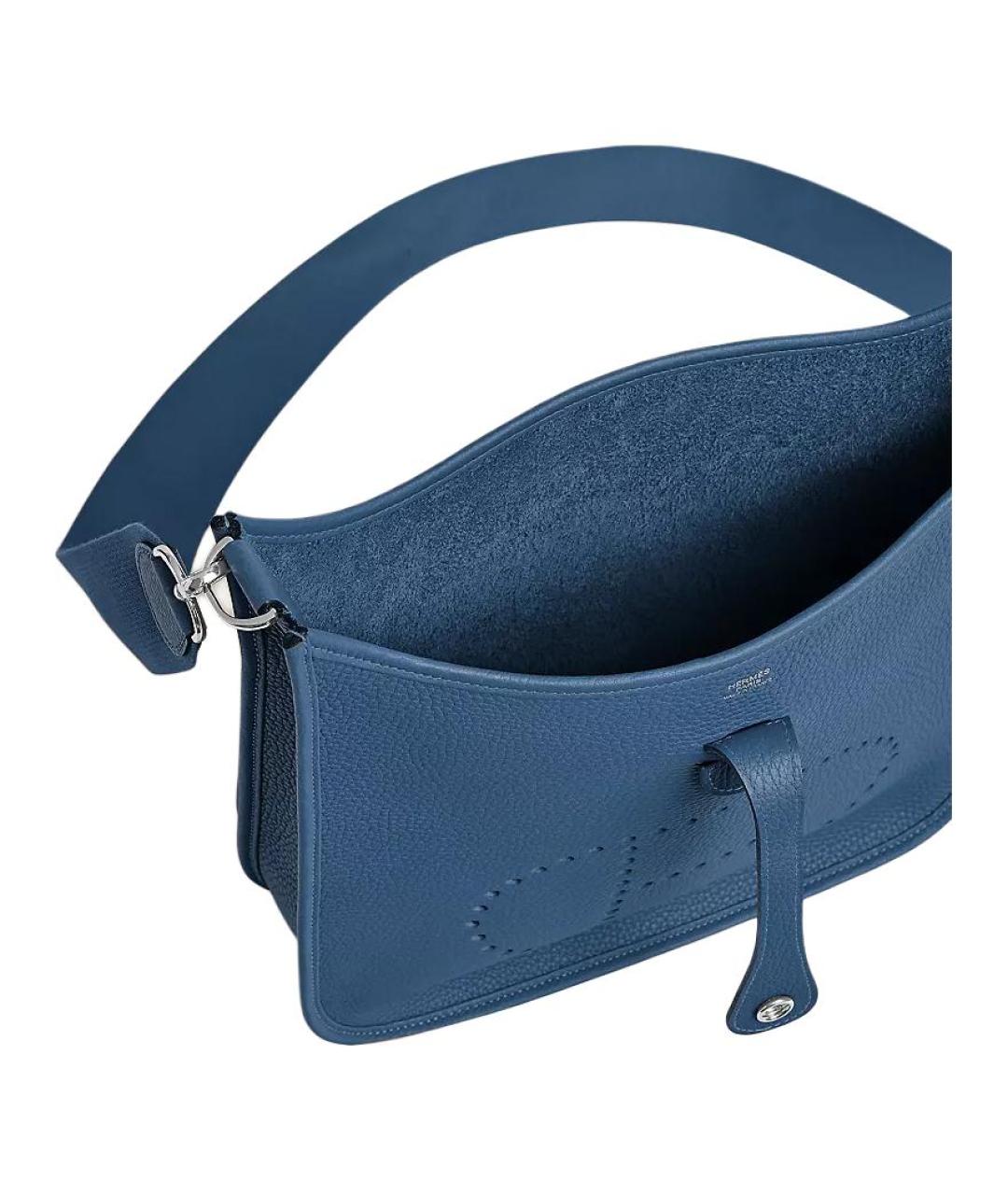 HERMES Синяя кожаная сумка через плечо, фото 4