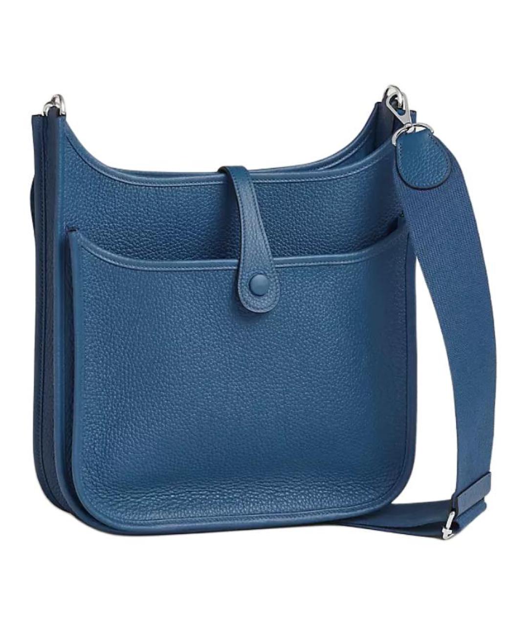 HERMES Синяя кожаная сумка через плечо, фото 3