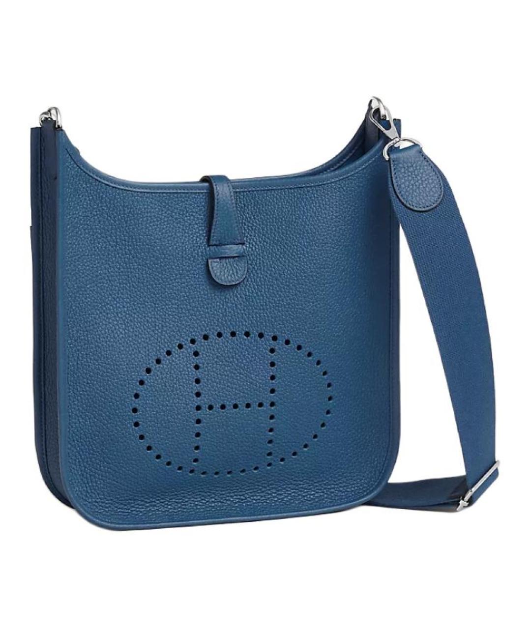 HERMES Синяя кожаная сумка через плечо, фото 2