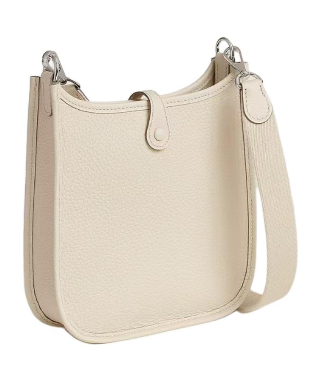 HERMES Белая кожаная сумка через плечо, фото 3