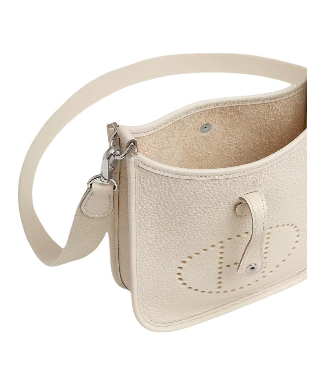 HERMES Белая кожаная сумка через плечо, фото 4