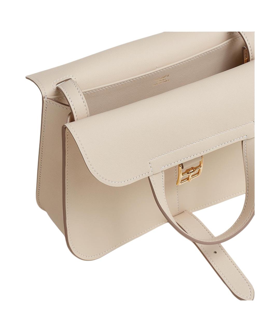 HERMES Белая кожаная сумка через плечо, фото 4