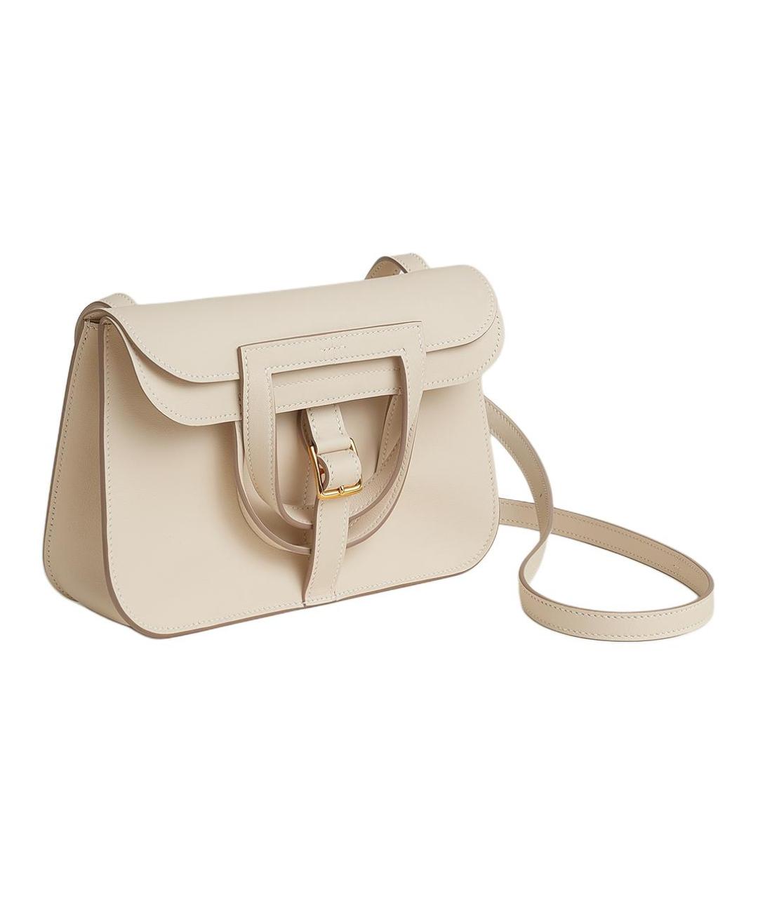 HERMES Белая кожаная сумка через плечо, фото 2