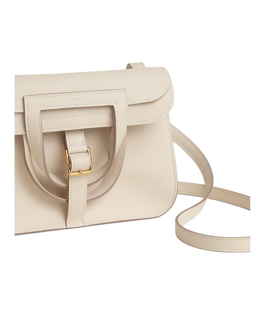 HERMES Белая кожаная сумка через плечо, фото 5