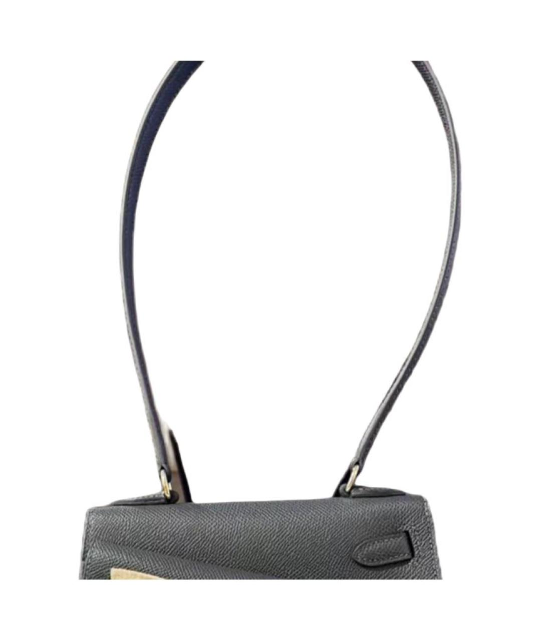 HERMES Серая кожаная сумка через плечо, фото 2