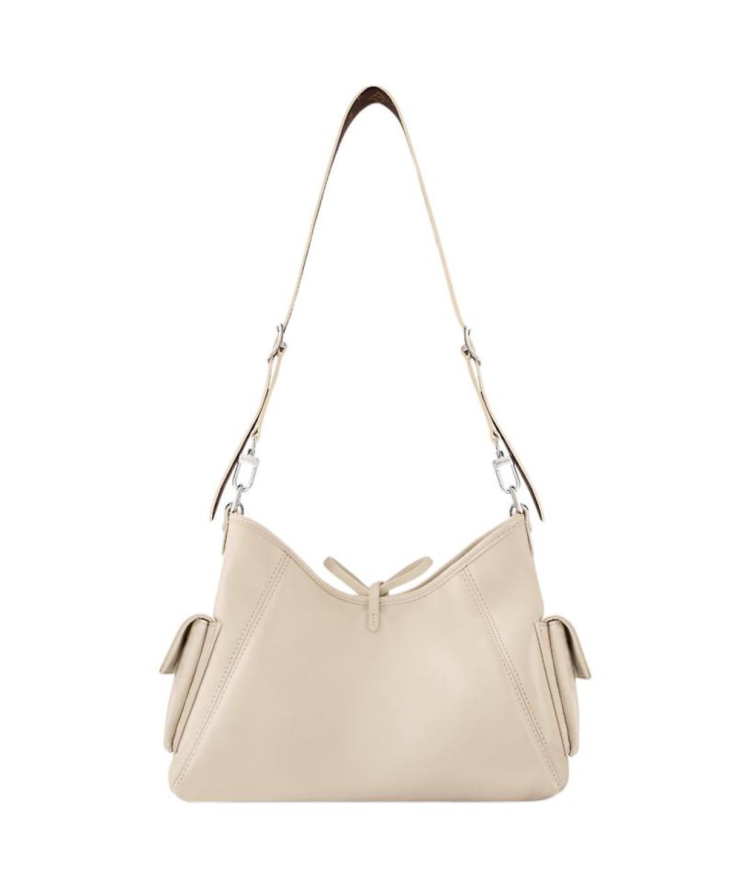 LOUIS VUITTON Бежевая кожаная сумка через плечо, фото 3