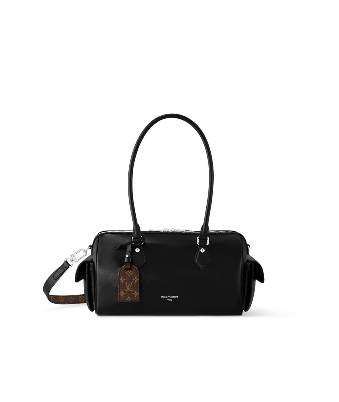 LOUIS VUITTON Черная кожаная сумка через плечо, фото 6