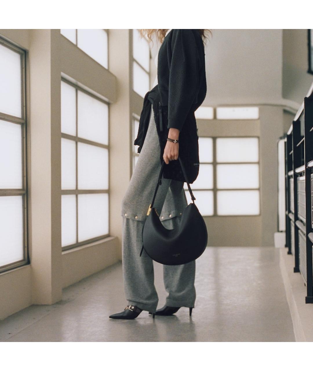 LOUIS VUITTON Черная кожаная сумка через плечо, фото 7