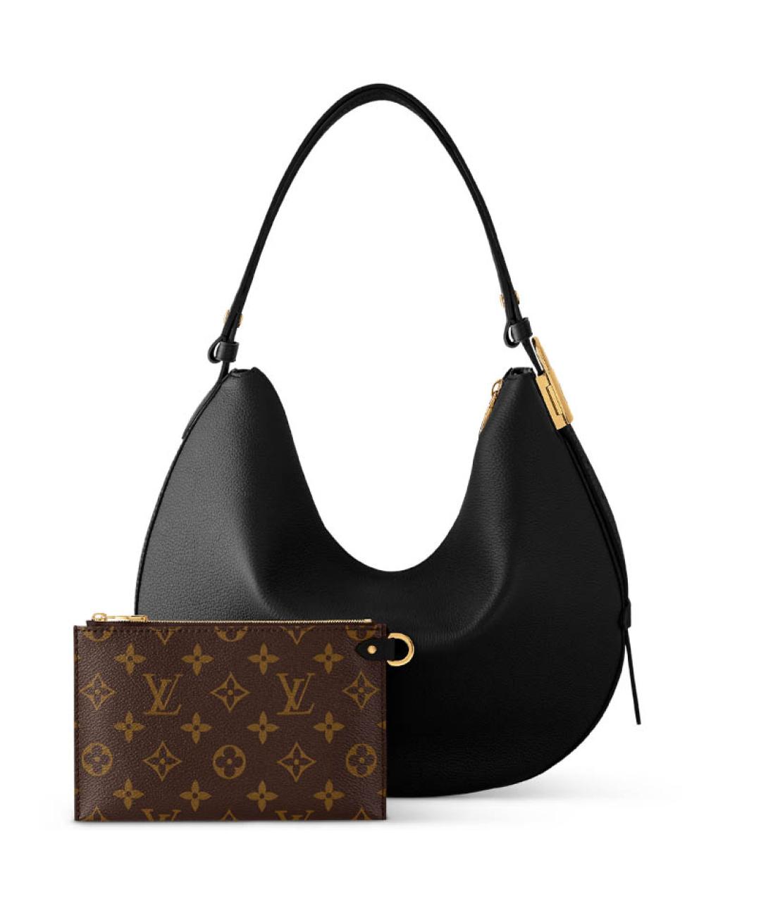 LOUIS VUITTON Черная кожаная сумка через плечо, фото 2