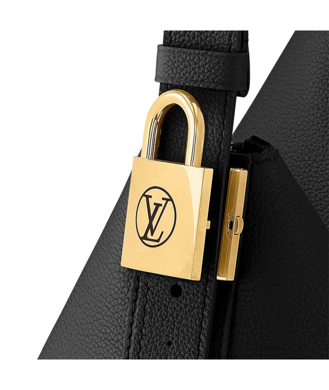 LOUIS VUITTON Черная кожаная сумка через плечо, фото 6