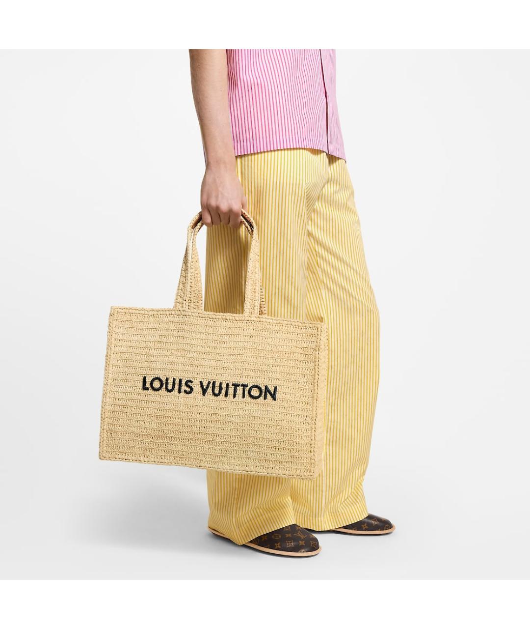 LOUIS VUITTON Бежевая сумка тоут, фото 6