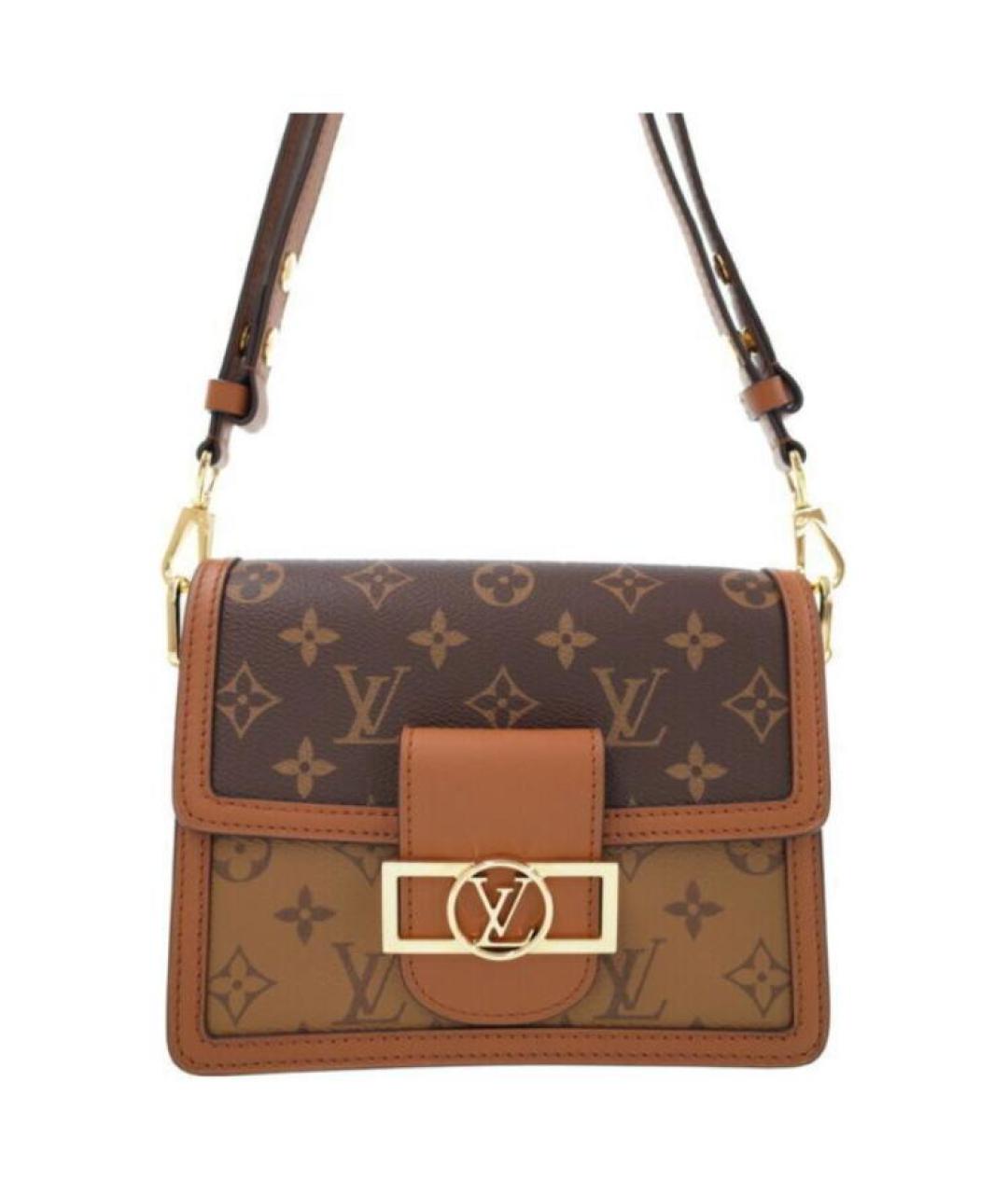 LOUIS VUITTON Коричневая кожаная сумка через плечо, фото 2