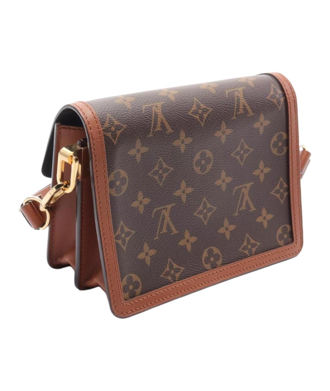 LOUIS VUITTON Коричневая кожаная сумка через плечо, фото 3