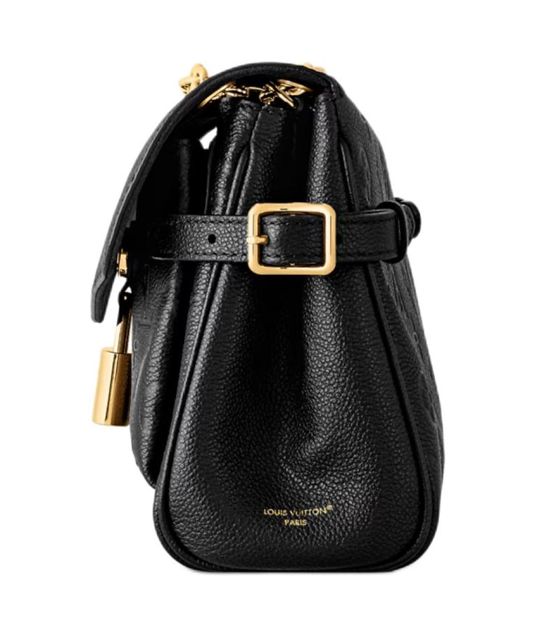 LOUIS VUITTON Черная кожаная сумка через плечо, фото 3