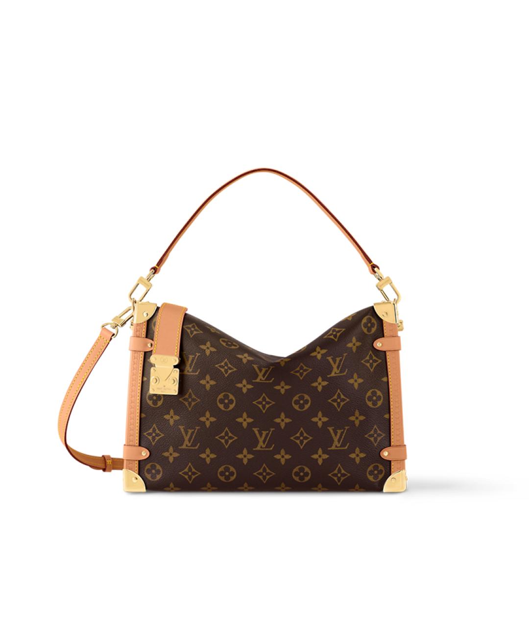 LOUIS VUITTON Коричневая кожаная сумка через плечо, фото 8