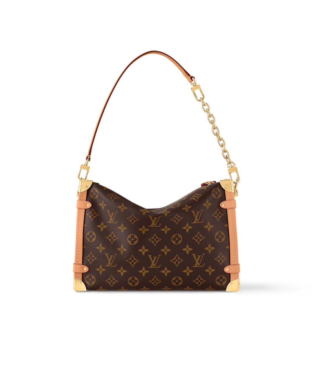 LOUIS VUITTON Коричневая кожаная сумка через плечо, фото 3