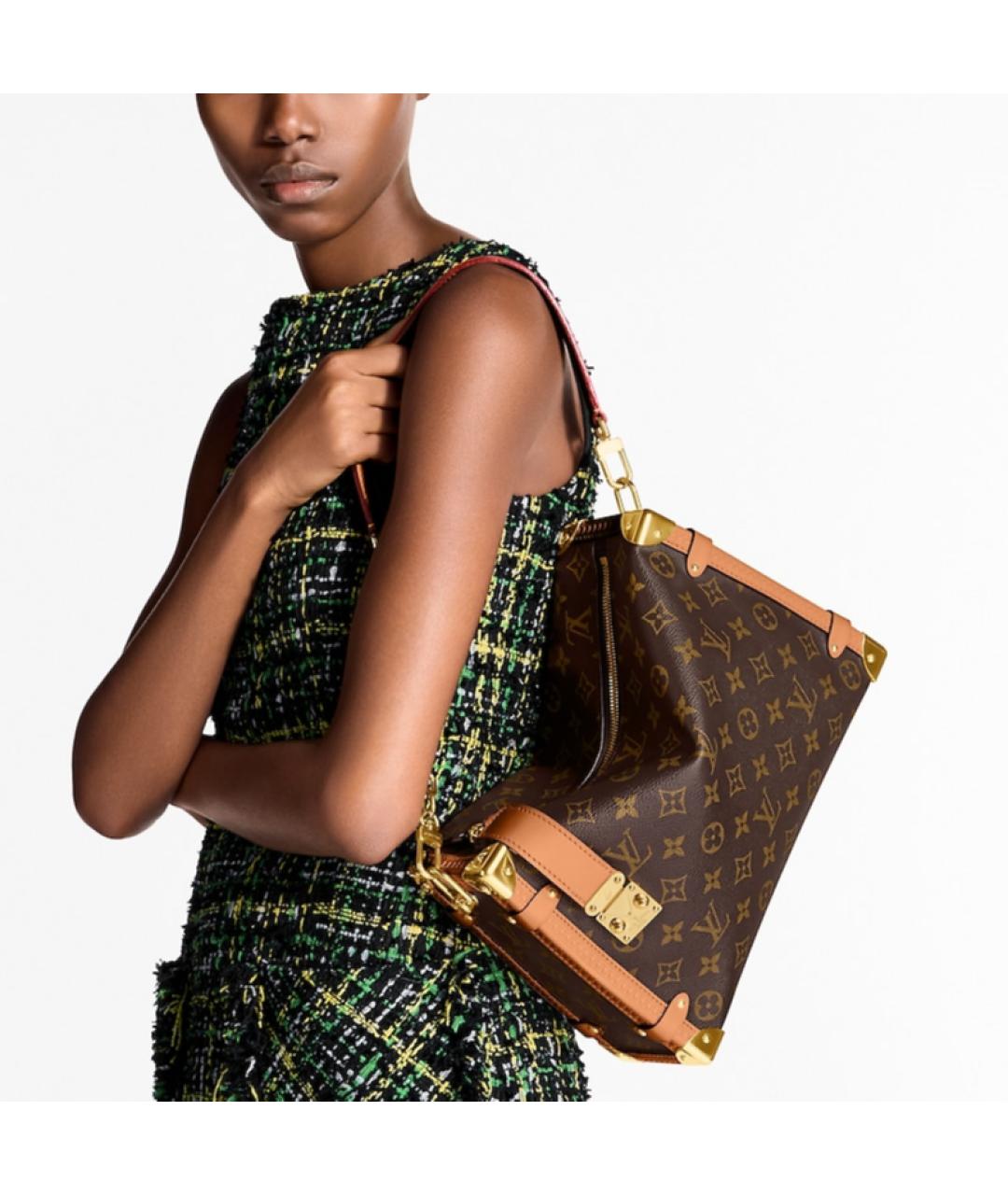 LOUIS VUITTON Коричневая кожаная сумка через плечо, фото 7