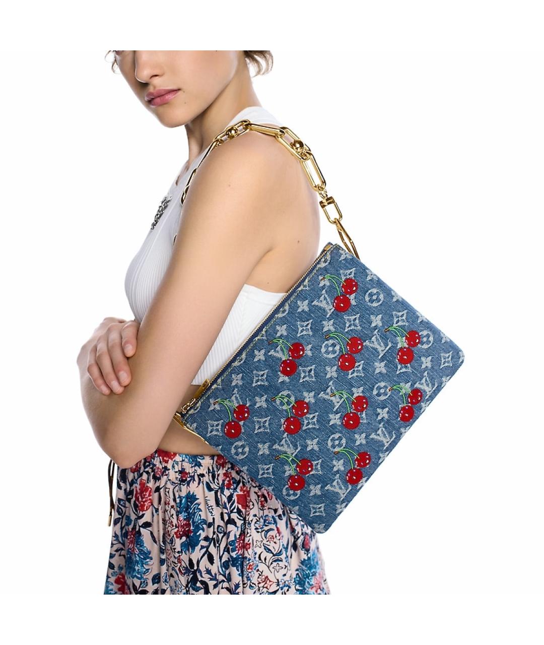 LOUIS VUITTON Синяя хлопковая сумка через плечо, фото 7