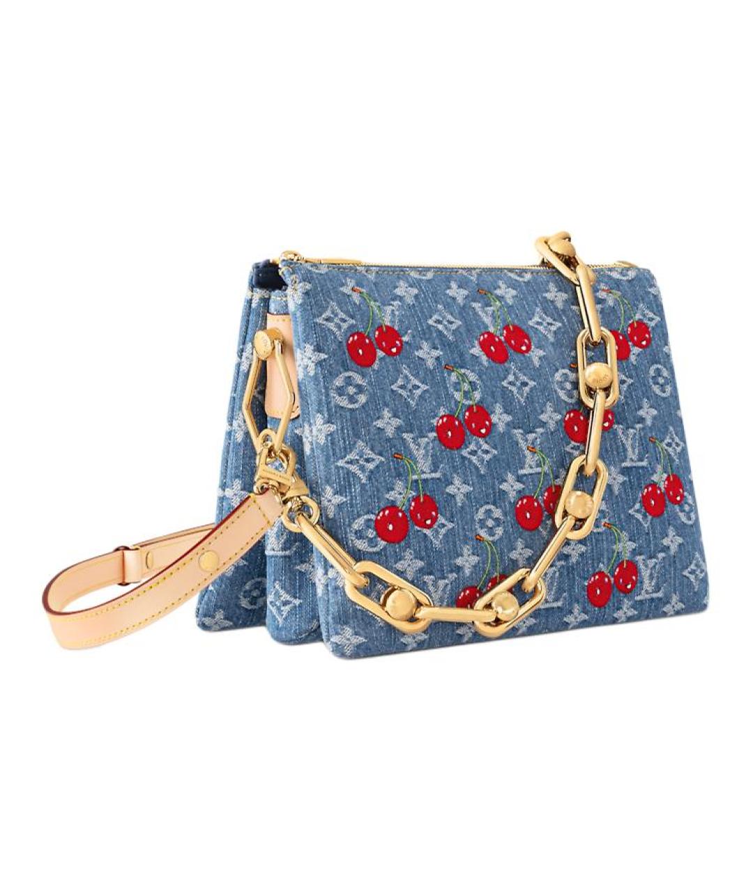 LOUIS VUITTON Синяя хлопковая сумка через плечо, фото 2