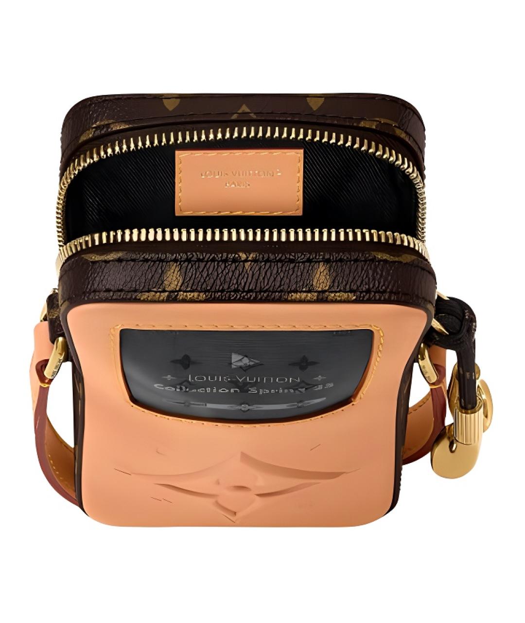 LOUIS VUITTON Коричневая кожаная сумка через плечо, фото 4