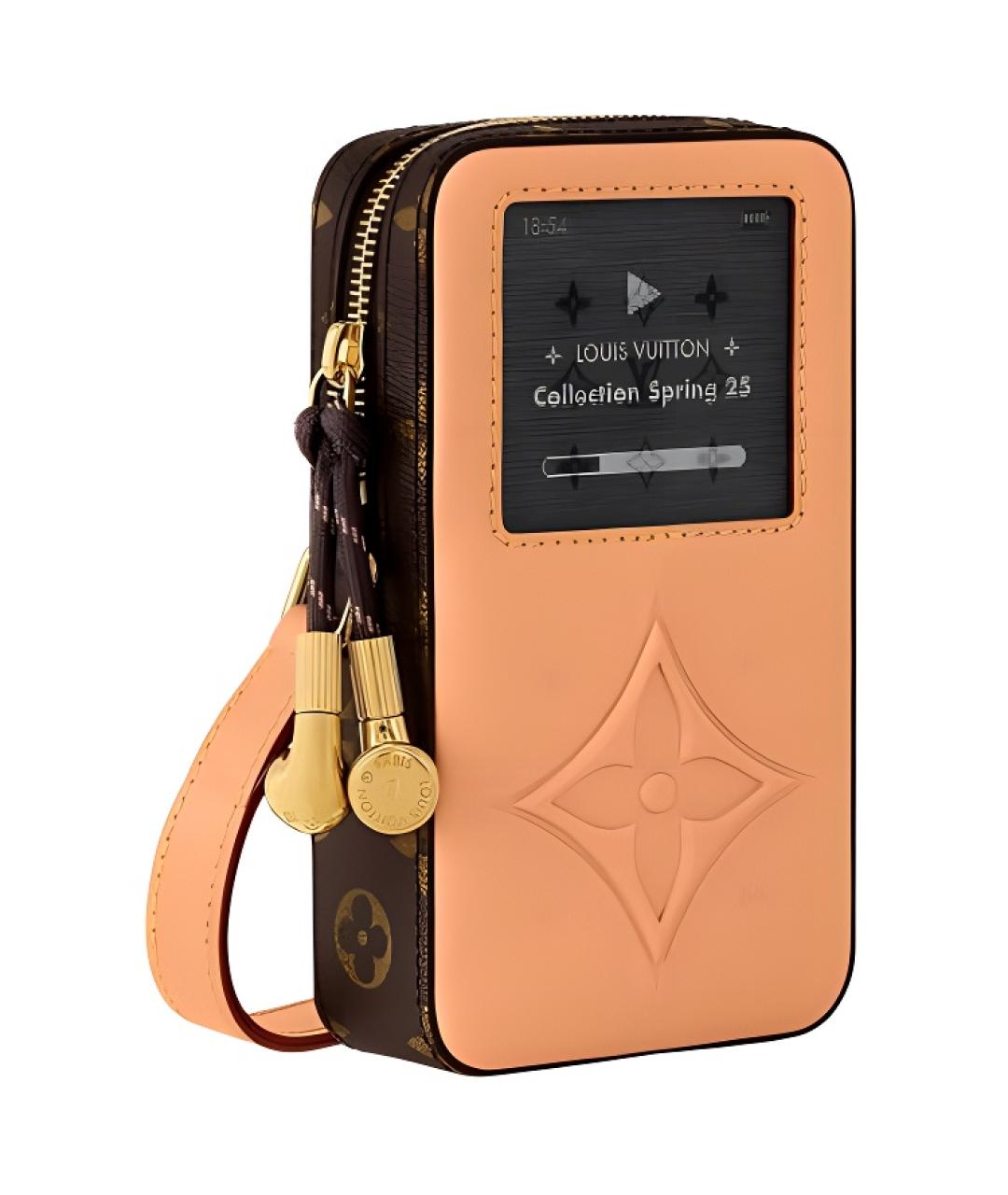 LOUIS VUITTON Коричневая кожаная сумка через плечо, фото 2