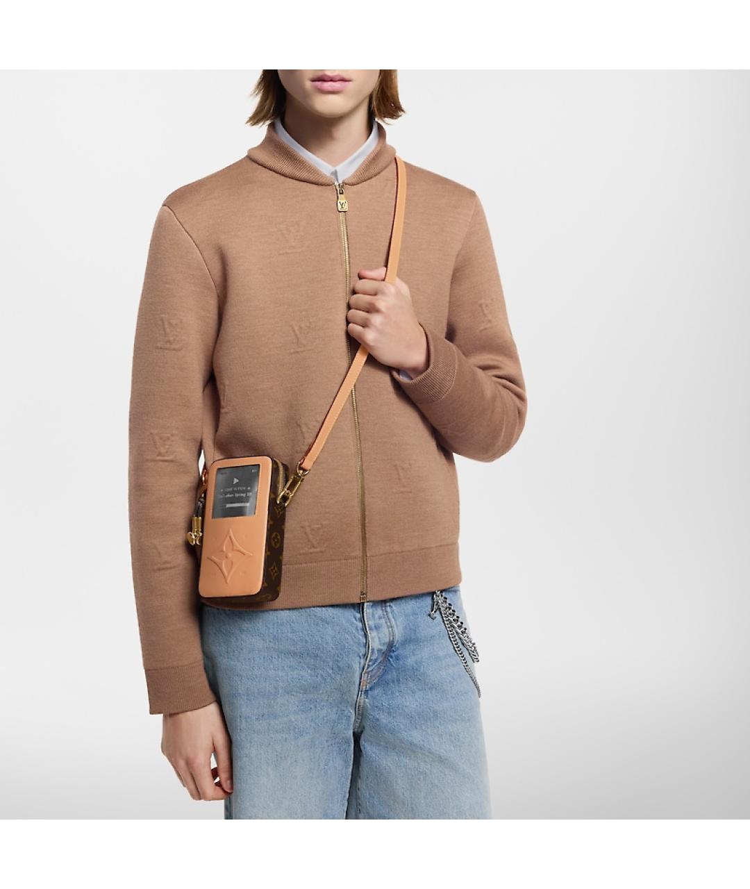 LOUIS VUITTON Коричневая кожаная сумка через плечо, фото 7