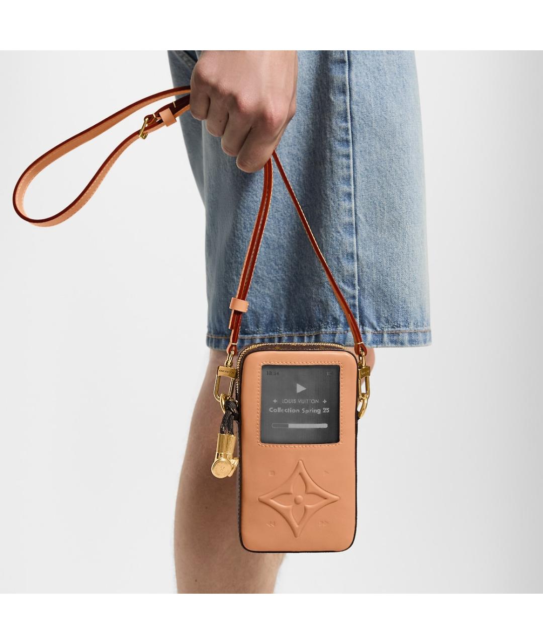 LOUIS VUITTON Коричневая кожаная сумка через плечо, фото 6