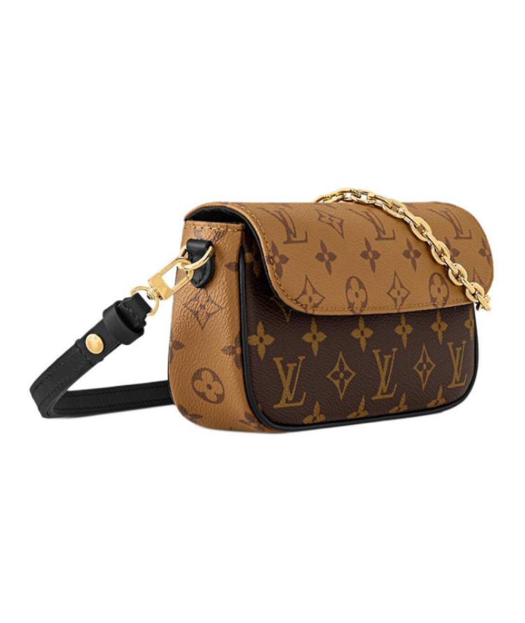 LOUIS VUITTON Коричневая кожаная сумка через плечо, фото 2