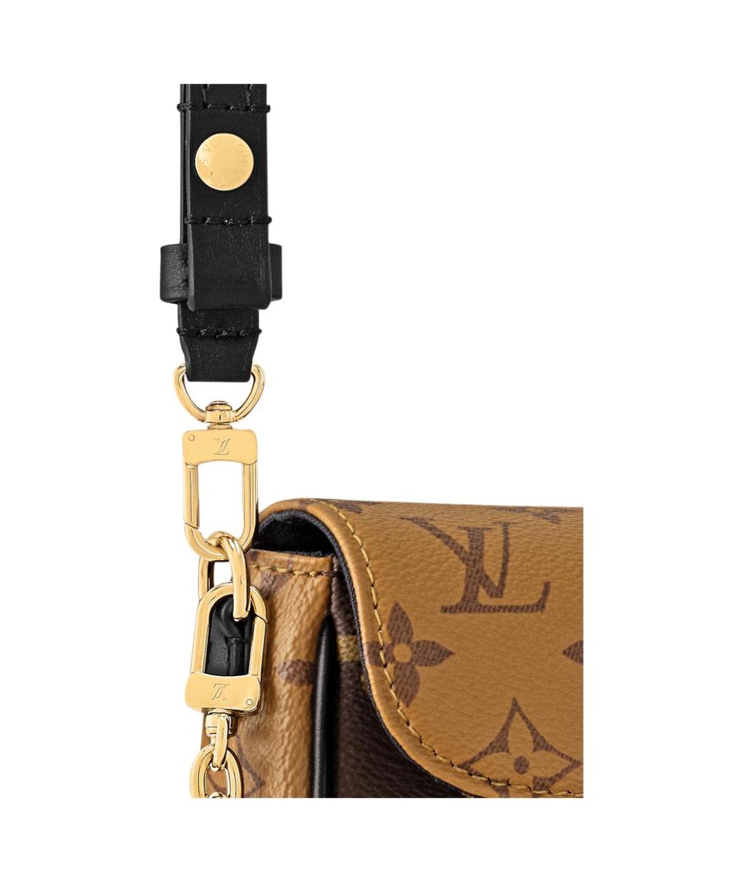 LOUIS VUITTON Коричневая кожаная сумка через плечо, фото 5