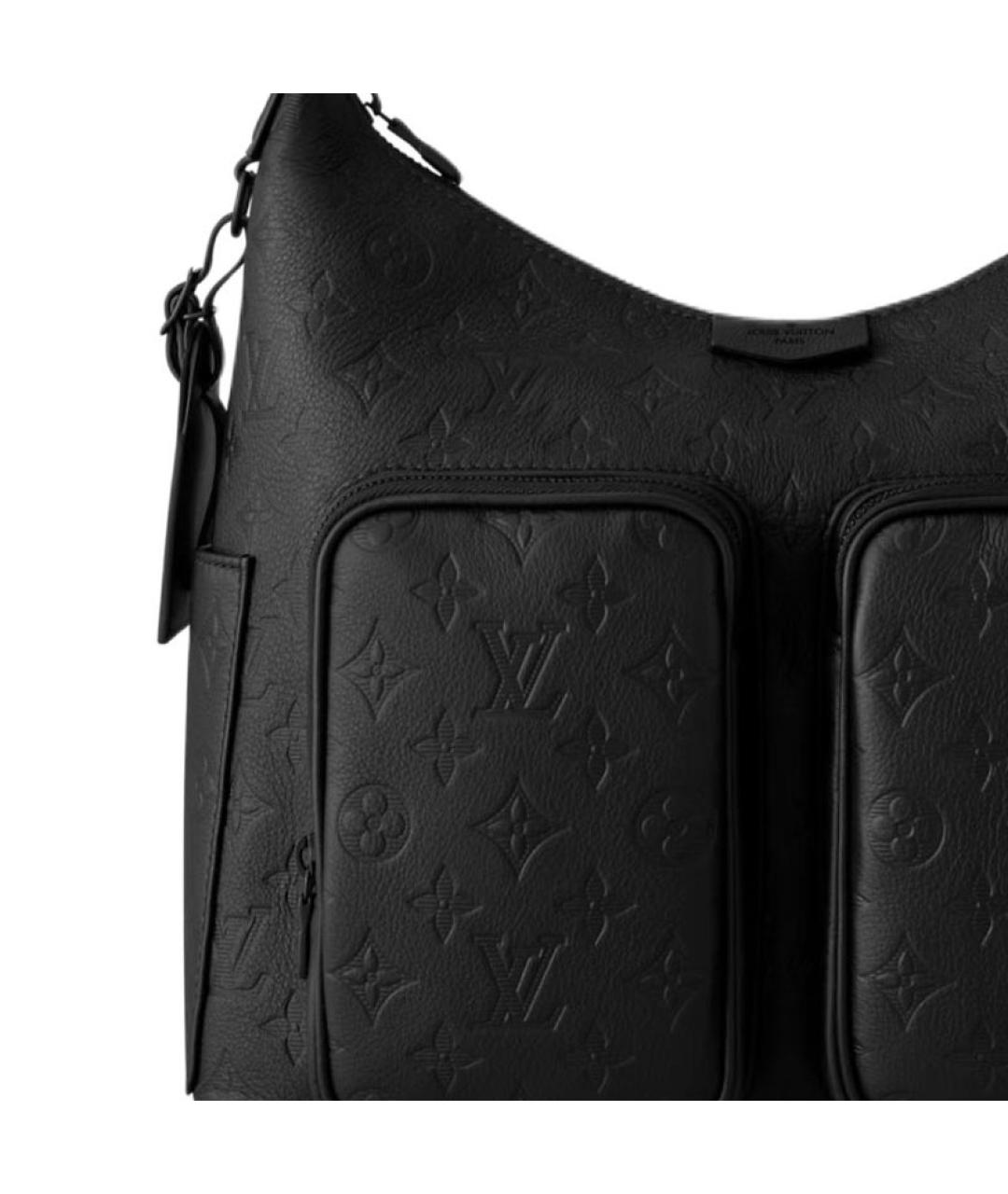 LOUIS VUITTON Черная кожаная сумка на плечо, фото 5