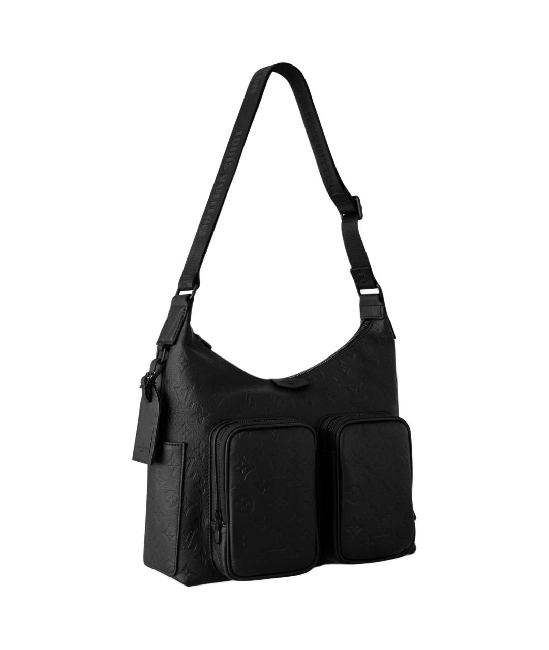 LOUIS VUITTON Черная кожаная сумка на плечо, фото 2