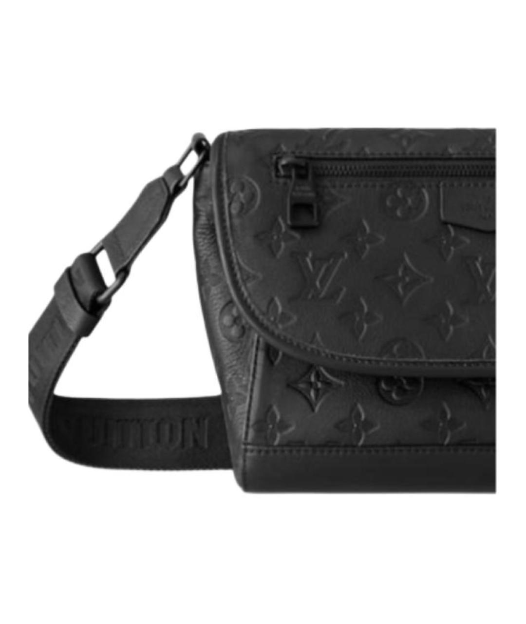 LOUIS VUITTON Черная кожаная сумка через плечо, фото 5