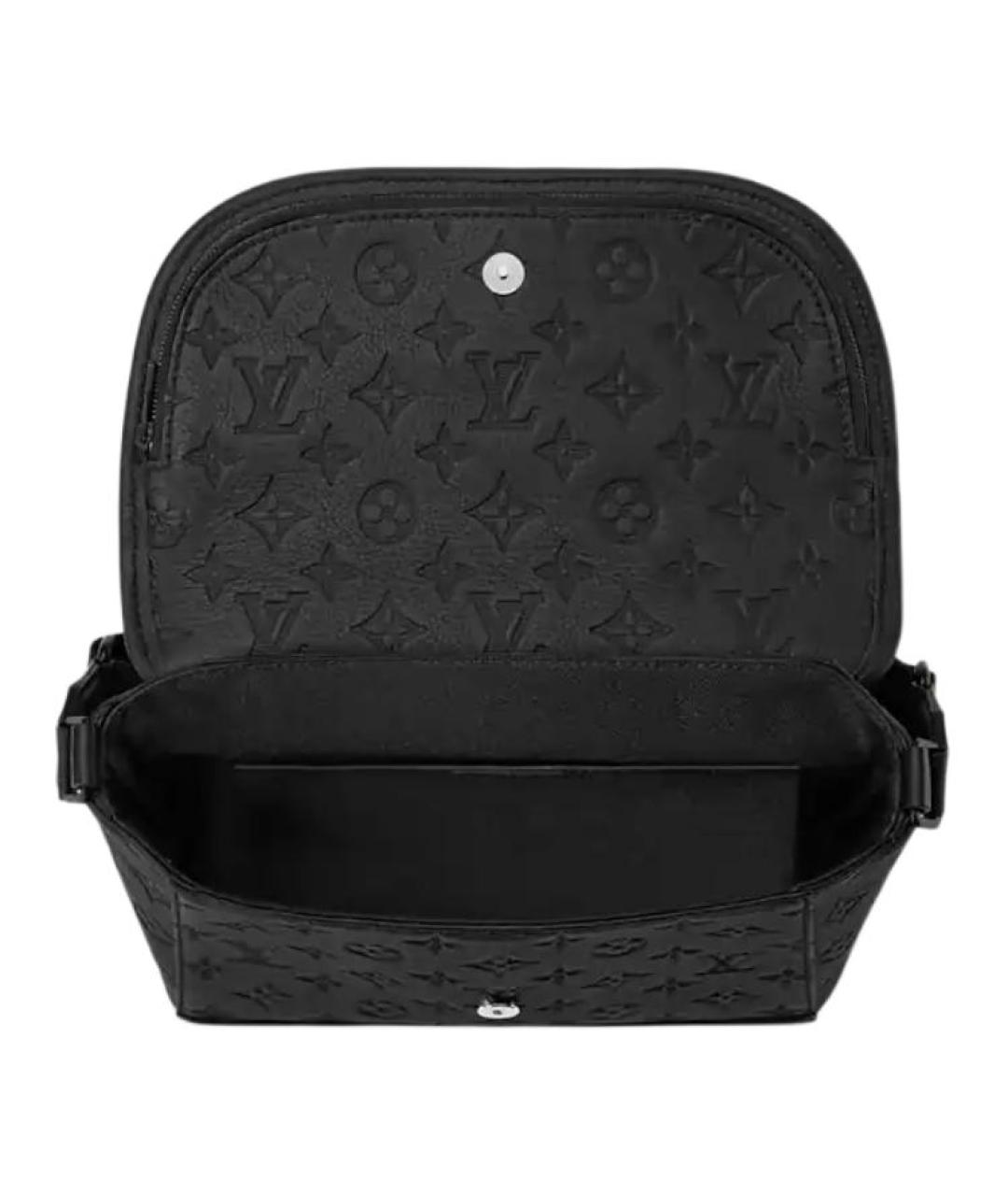 LOUIS VUITTON Черная кожаная сумка через плечо, фото 4