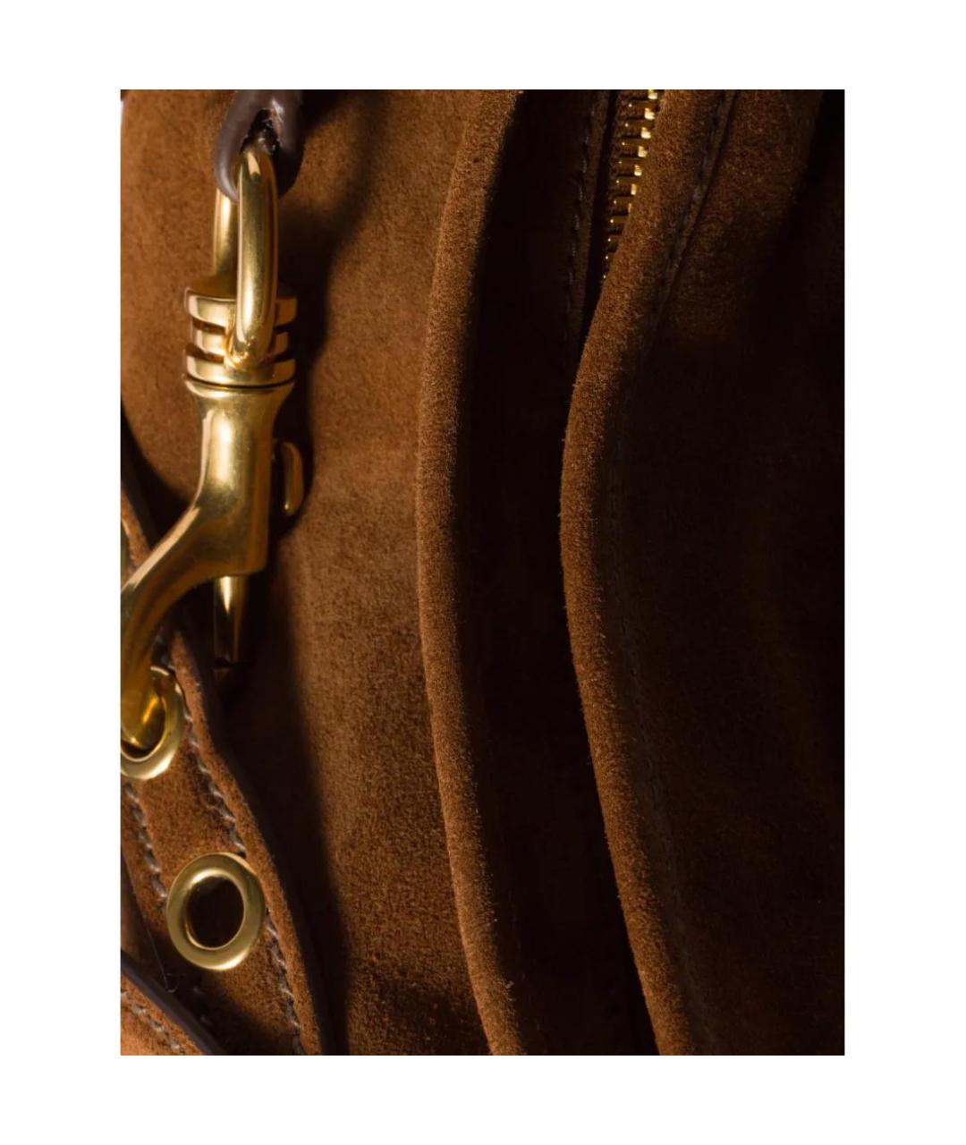 MIU MIU Коричневая замшевая сумка через плечо, фото 4