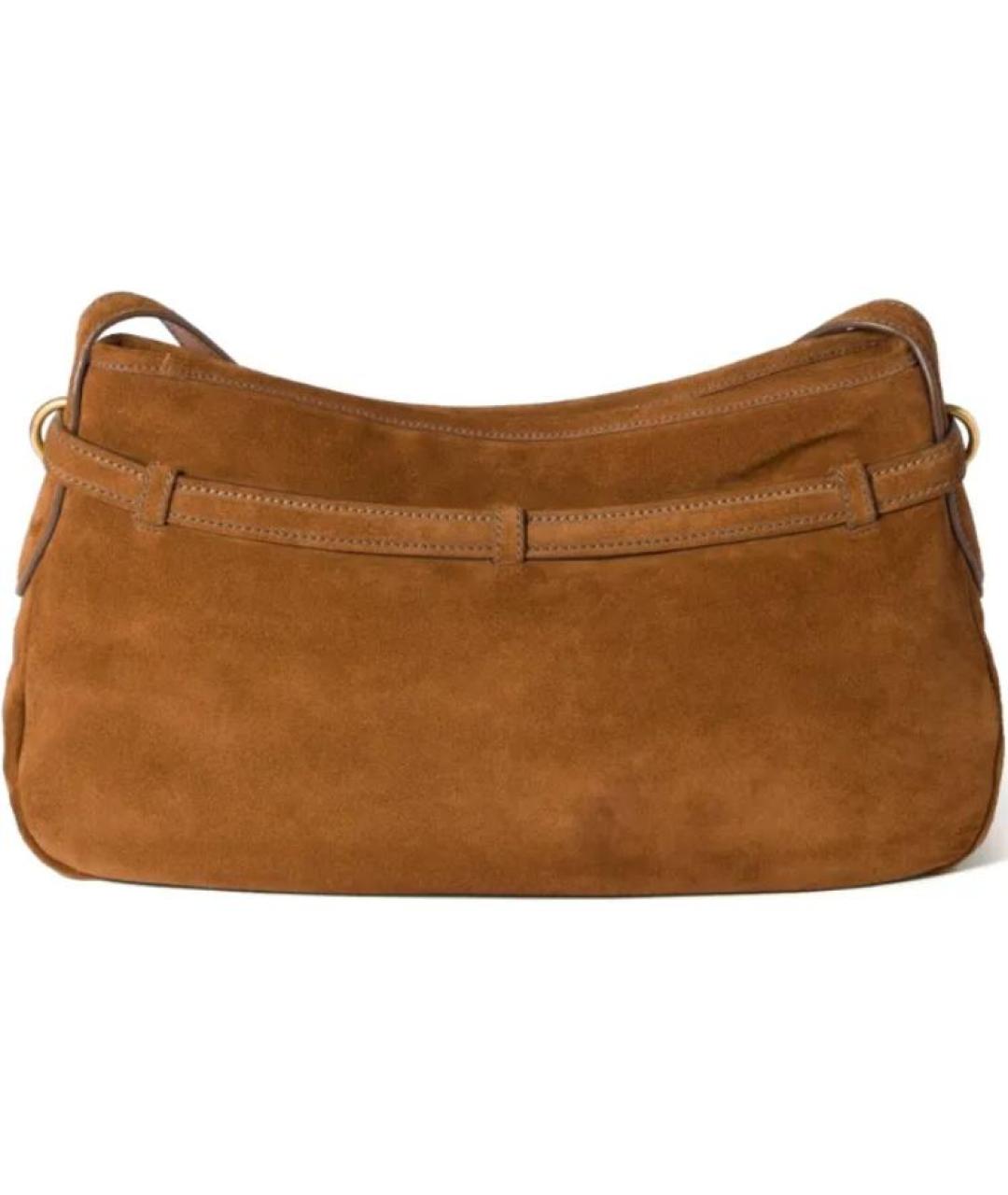 MIU MIU Коричневая замшевая сумка через плечо, фото 3