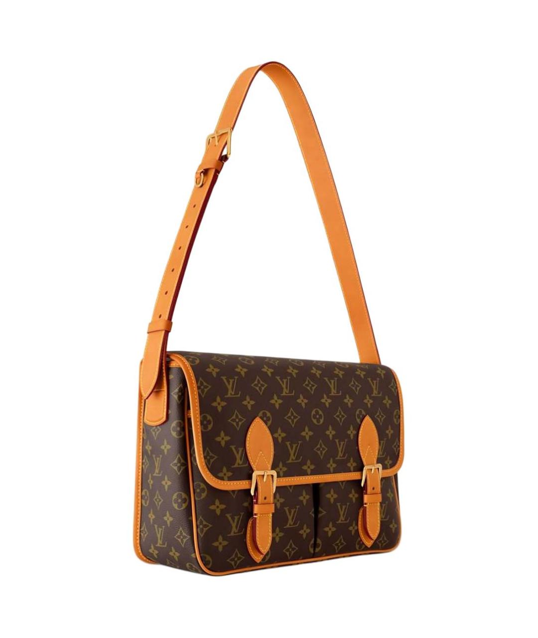 LOUIS VUITTON Коричневая кожаная сумка на плечо, фото 2