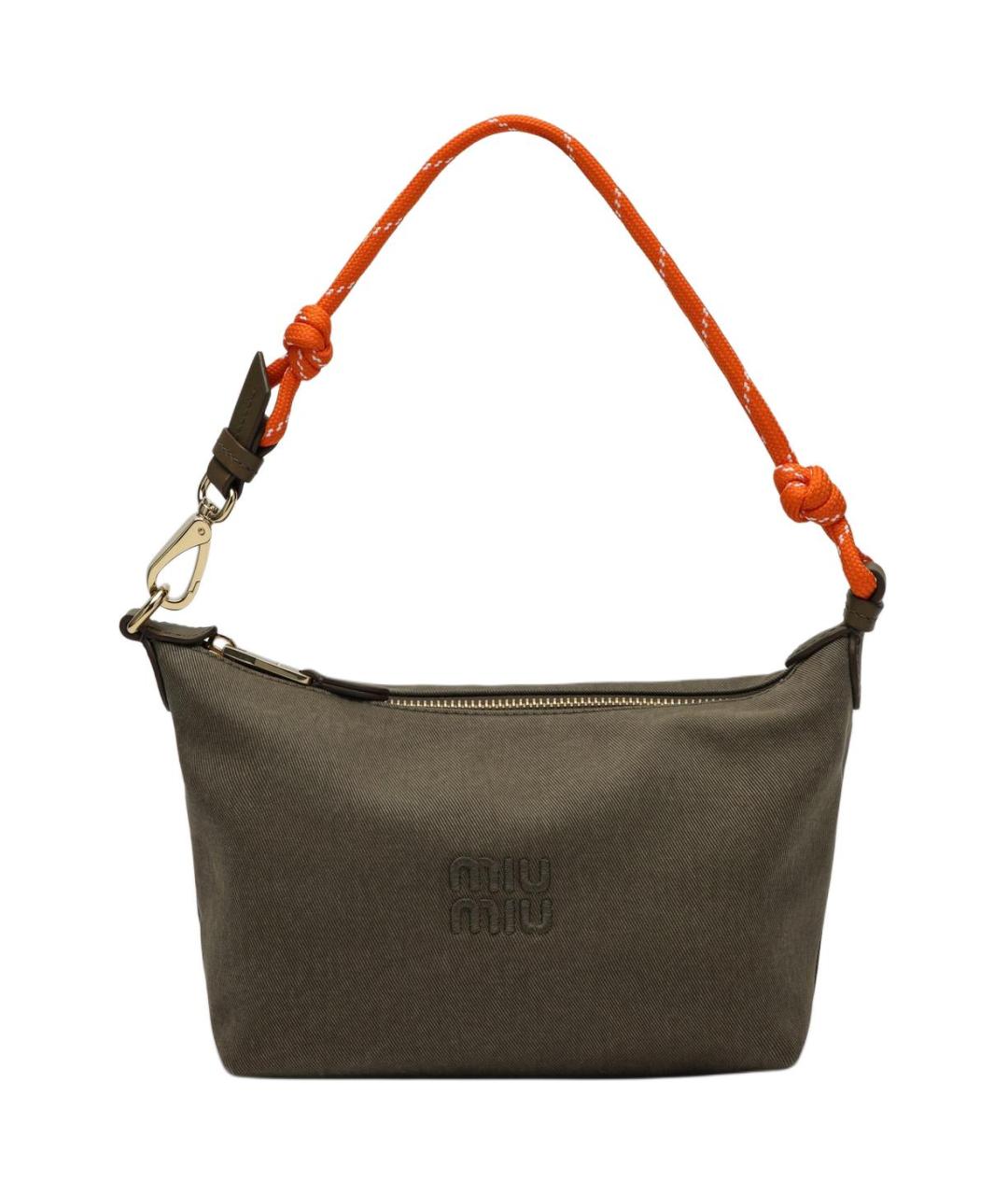 MIU MIU Хаки тканевая сумка через плечо, фото 1