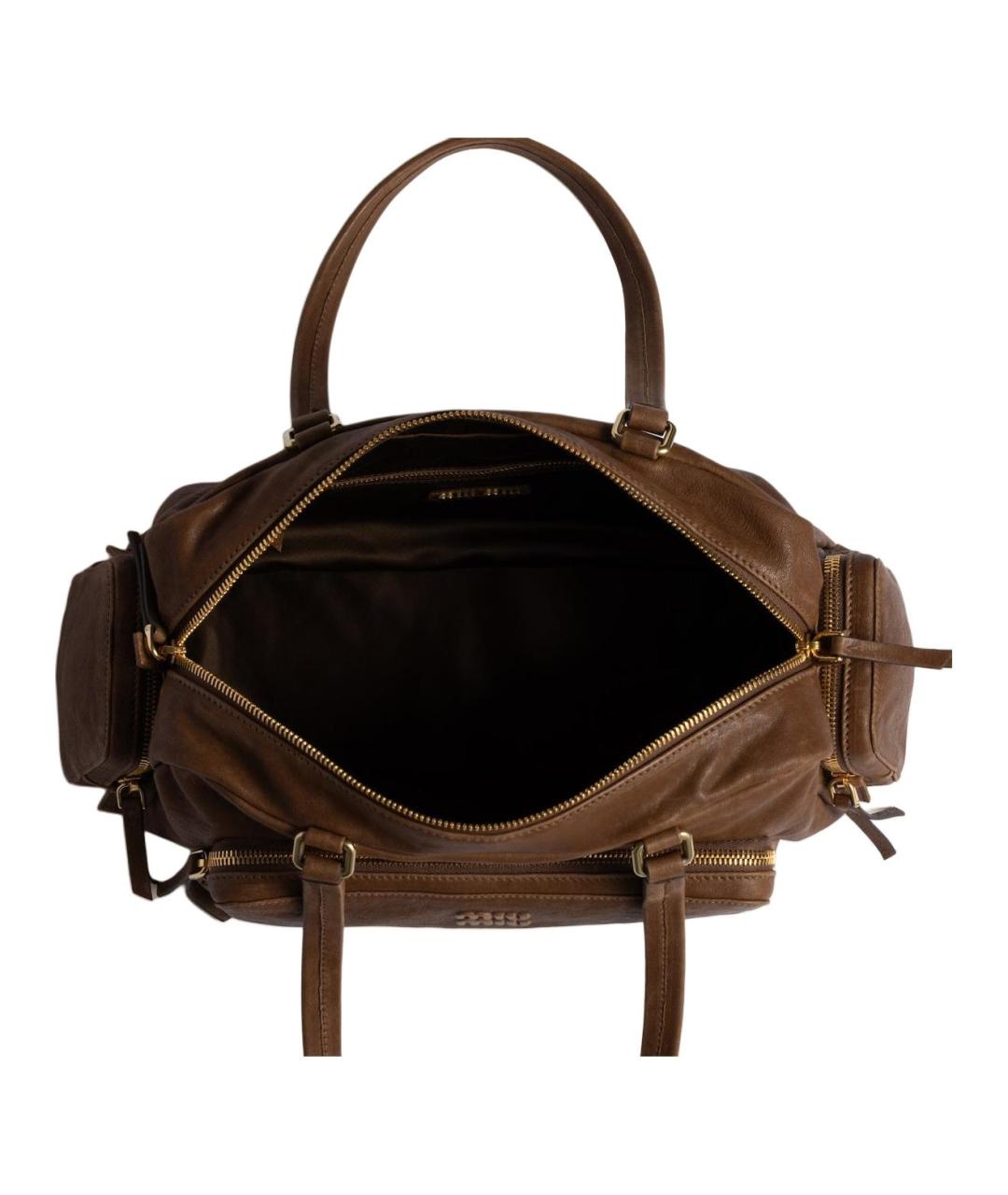 MIU MIU Коричневая кожаная сумка через плечо, фото 5