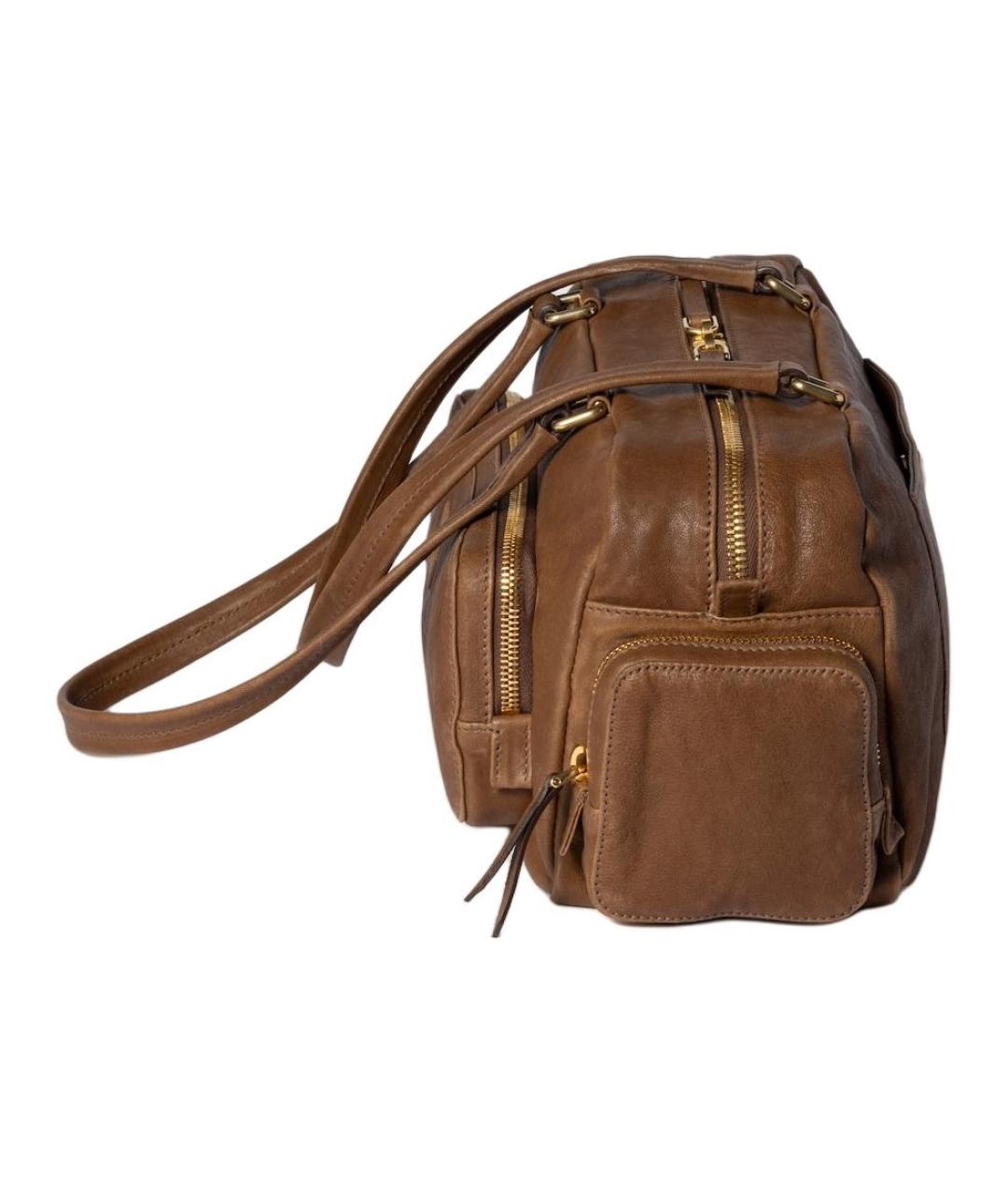 MIU MIU Коричневая кожаная сумка через плечо, фото 3