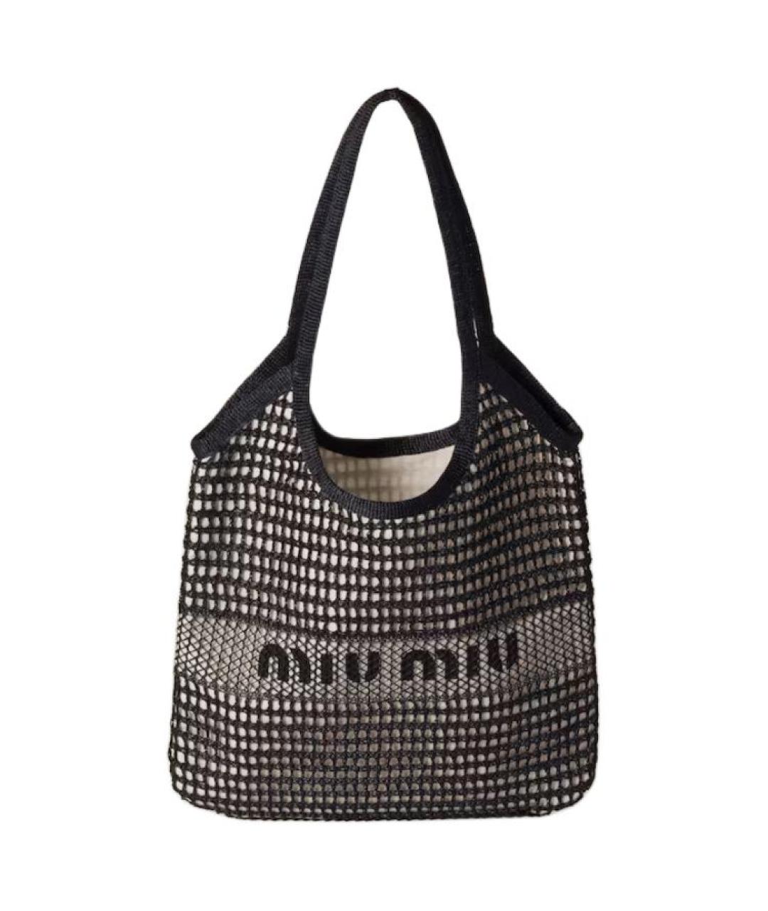 MIU MIU Черная тканевая сумка через плечо, фото 1