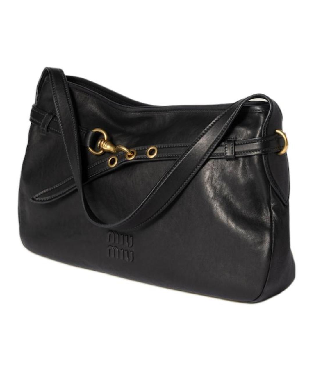 MIU MIU Черная кожаная сумка через плечо, фото 2