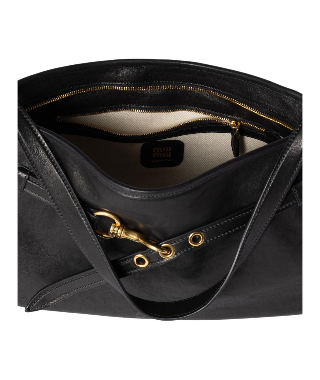 MIU MIU Черная кожаная сумка через плечо, фото 5