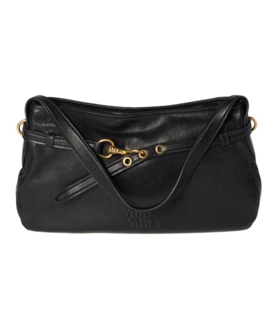 MIU MIU Черная кожаная сумка через плечо, фото 1