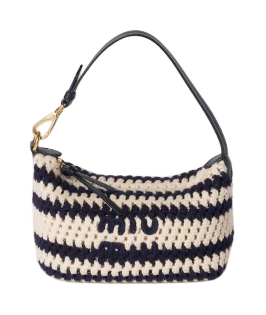 MIU MIU Темно-синяя пелетеная сумка через плечо, фото 1