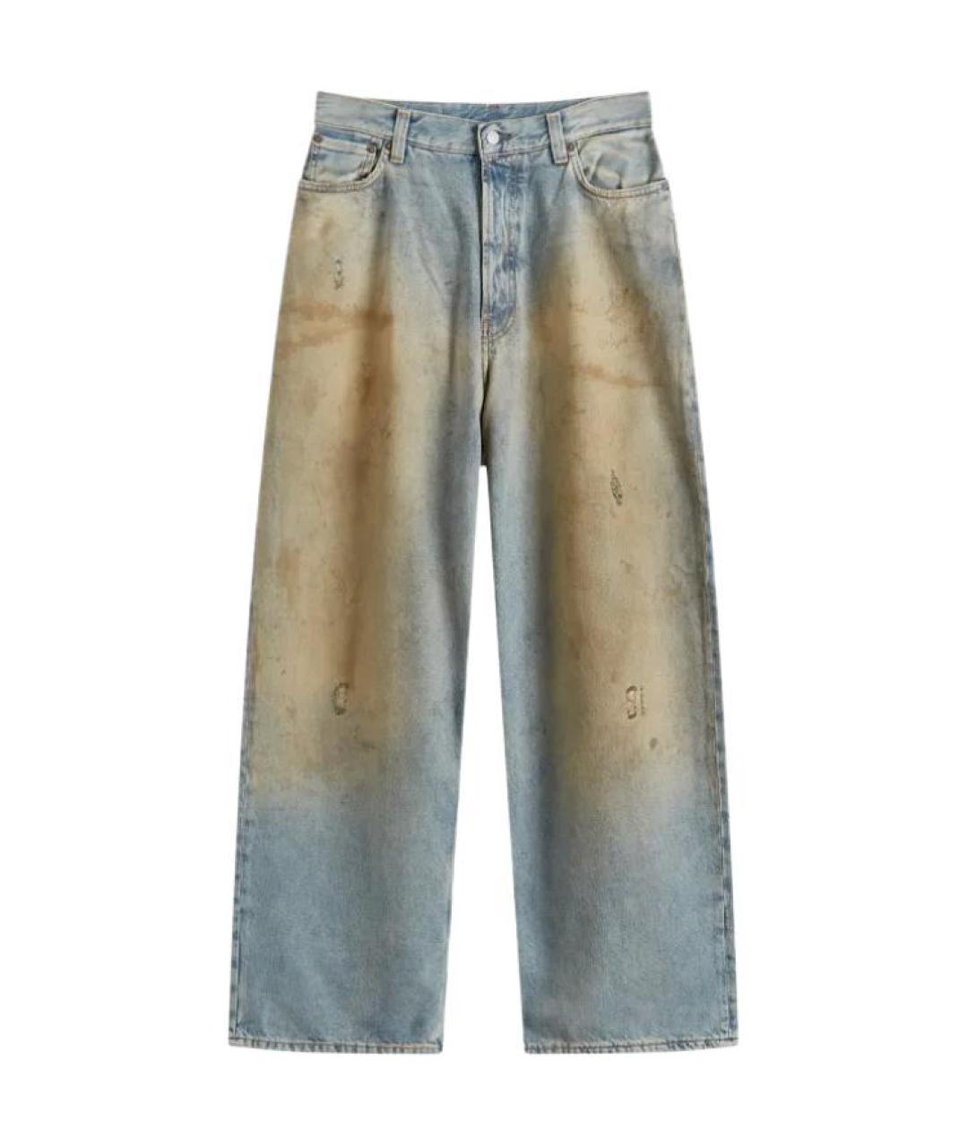 ACNE STUDIOS Синие хлопковые прямые джинсы, фото 1