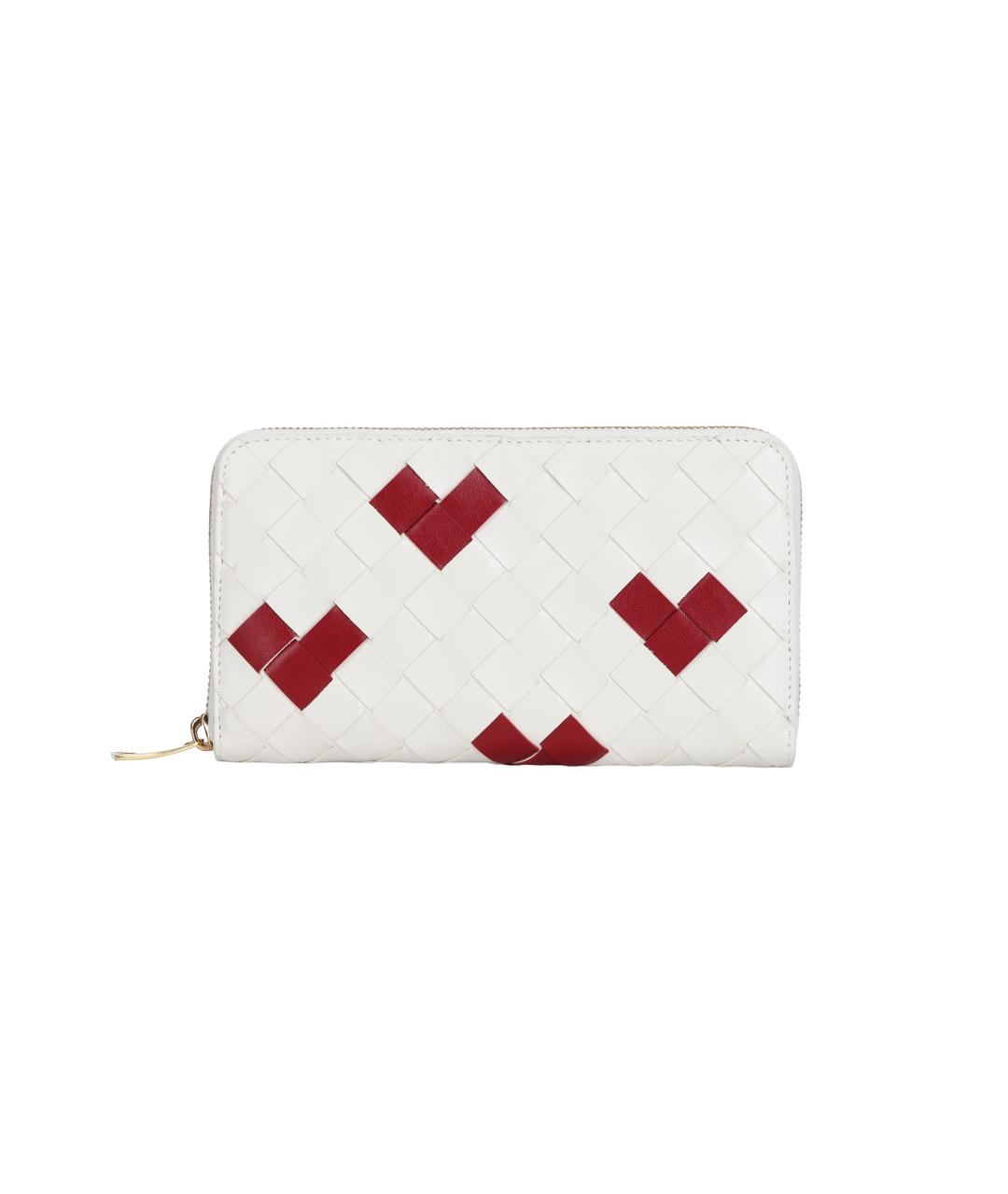 BOTTEGA VENETA Белый кожаный кошелек, фото 1