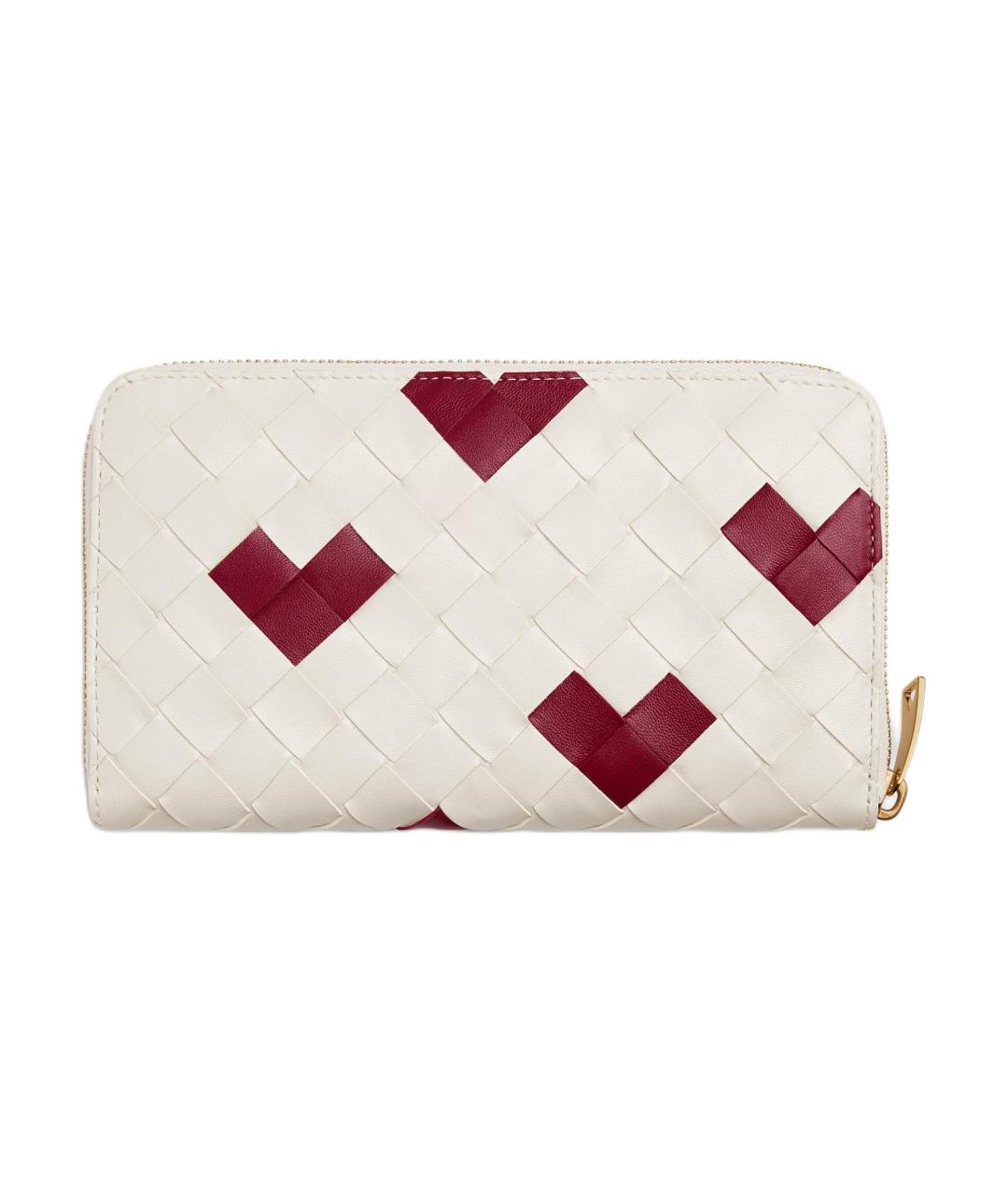 BOTTEGA VENETA Белый кожаный кошелек, фото 6